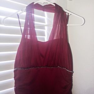 Burgandy halter dress